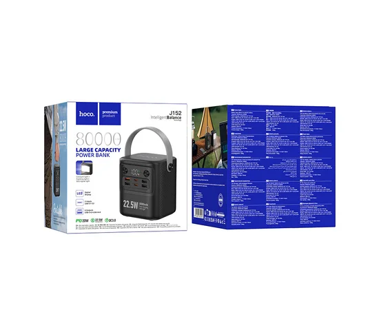 Портативное ЗУ Power Bank Hoco J152 Tough 22.5W+PD20W 80000 mAh Black