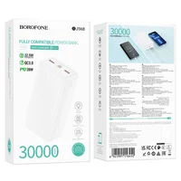 Портативное ЗУ Power Bank BOROFONE BJ56B Graceful 22,5W+PD20W 30000 mAh White
