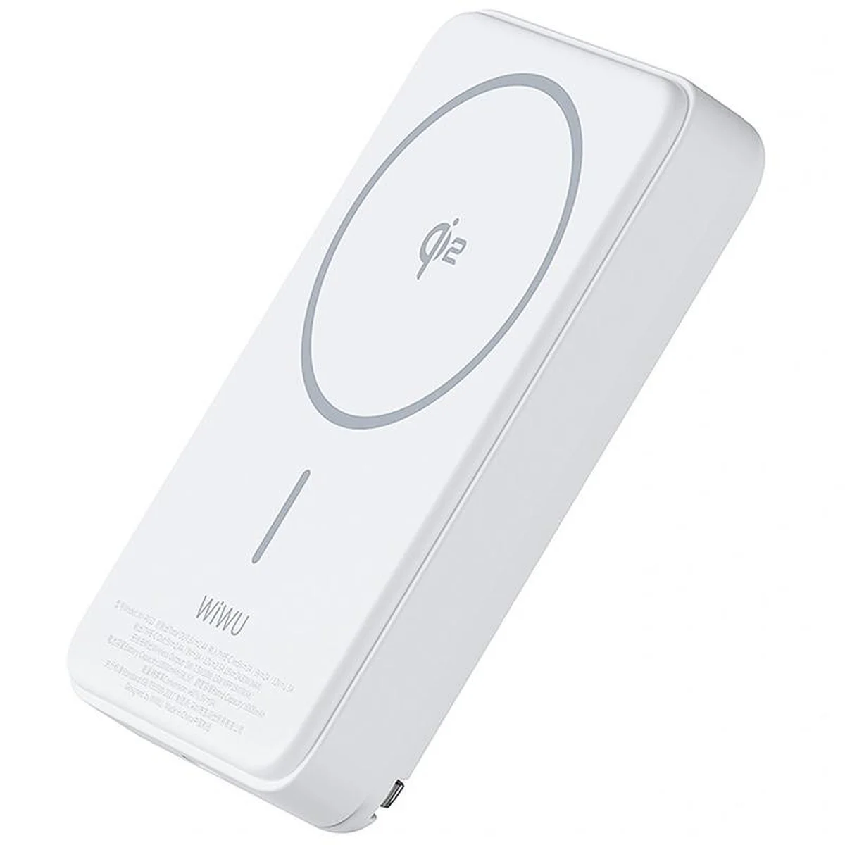 Портативное ЗУ Power Bank WIWU Wi-P031 Magnetic с БЗУ Qi2 30W 10000 mAh White