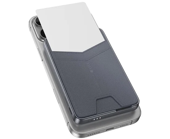 Портативное ЗУ Power Bank Hoco Q46 Title PD20W с БЗУ+card holder 5000 mAh Silver gray