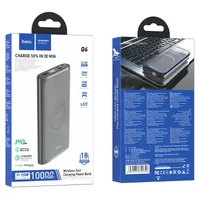 Портативное зарядное устройство Power Bank Hoco Q6 "Aegis" с БЗУ 10000 mAh Серый