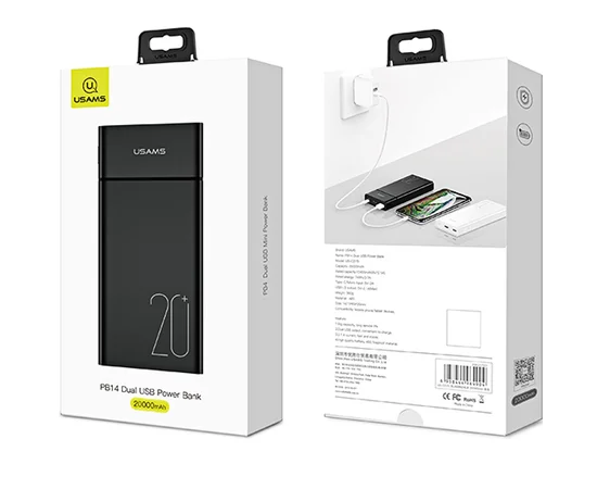 Портативное зарядное устройство Usams US-CD75 Power Bank 20000 mAh Черный