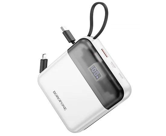 Портативное ЗУ Power Bank BOROFONE BJ64A Distinct 22.5W+PD20W with cable 20000 mAh White
