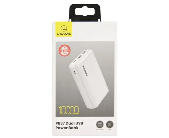 Портативное зарядное устройство Usams US-CD102 PB37 2USB 10000 mAh Белый
