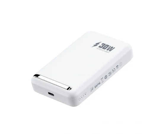 Портативное ЗУ Power Bank WIWU Wi-P031 Magnetic с БЗУ 30W 10000 mAh White