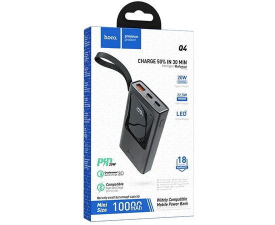 Портативное зарядное устройство Power Bank Hoco Q4 Unifier 10000 mAh Черный