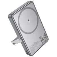 Портативное ЗУ Power Bank Hoco Q36A Sunlight magnetic suction+holder PD20W с БЗУ 10000 mAh Metal grey