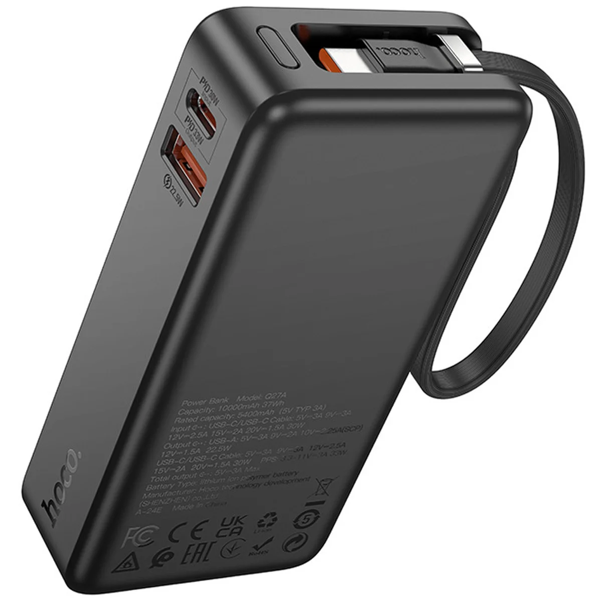 Портативное ЗУ Power Bank Hoco Q27A Jewel 33W 10000 mAh Black