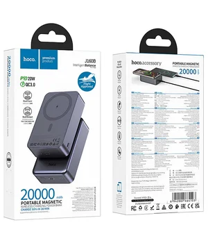 Портативное ЗУ Power Bank Hoco J160B Original PD20W с БЗУ 20000 mAh Metal gray