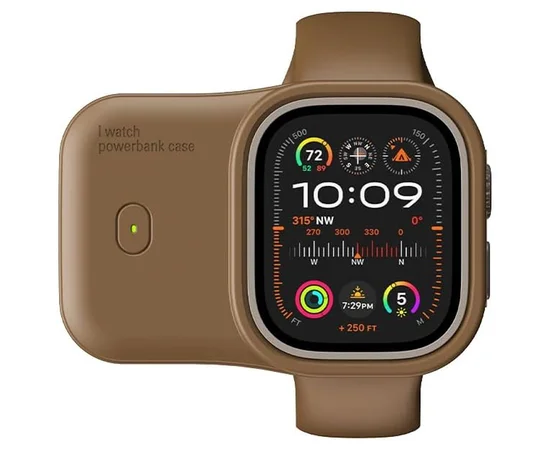 Портативное ЗУ Charging Soft Case for Apple Watch 49mm 1200 mAh Brown