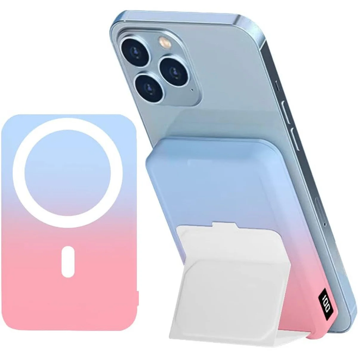 Портативний зарядний пристрій Power Bank JJT-A27-1 Gradient PD20W+QC 22.5W з БЗУ 10000 mAh Blue / Pink