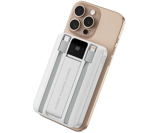 Портативное ЗУ Power Bank WIWU Wi-P061 22.5W+PD20W с БЗУ+iWatch with cable 10000 mAh White