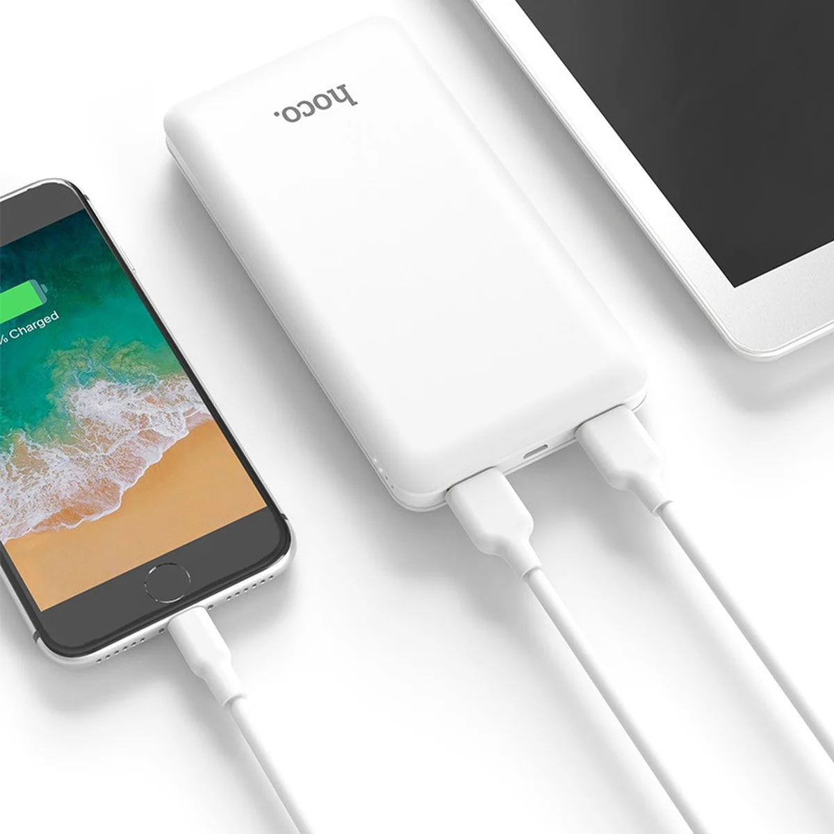 Портативное зарядное устройство Power Bank Hoco J26 Simple Energy 10000 mAh Белый