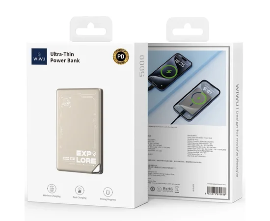 Портативное ЗУ Power Bank WIWU Wi-P019 Ultra-Thin 5000 mAh Titanium Alloy
