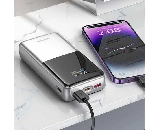 Портативное ЗУ Power Bank BOROFONE BJ75A Foinse 22.5W+PD20W with display 20000 mAh Silver