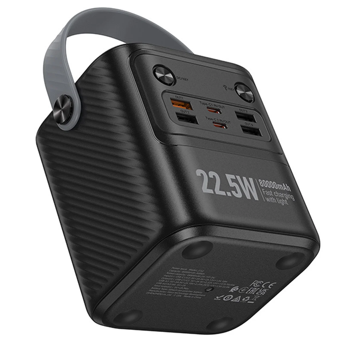Портативне ЗУ Power Bank Hoco J152 Tough 22.5W+PD20W 80000 mAh Black
