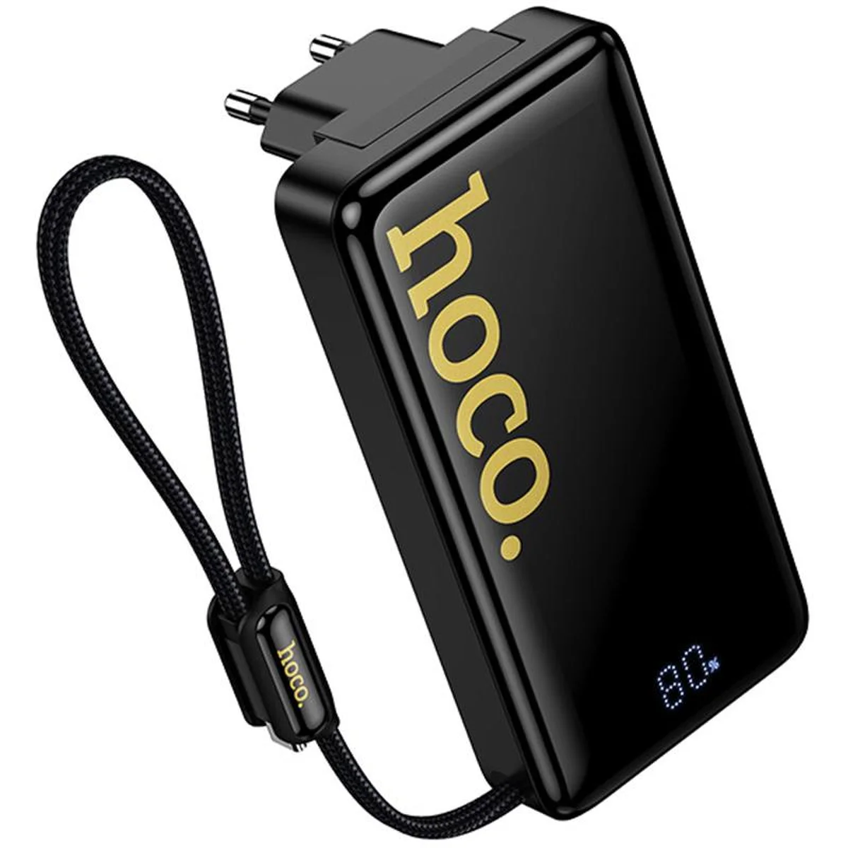 Портативное ЗУ Power Bank Hoco Q45 Worrier 22.5W+PD20W with cable 10000 mAh Black