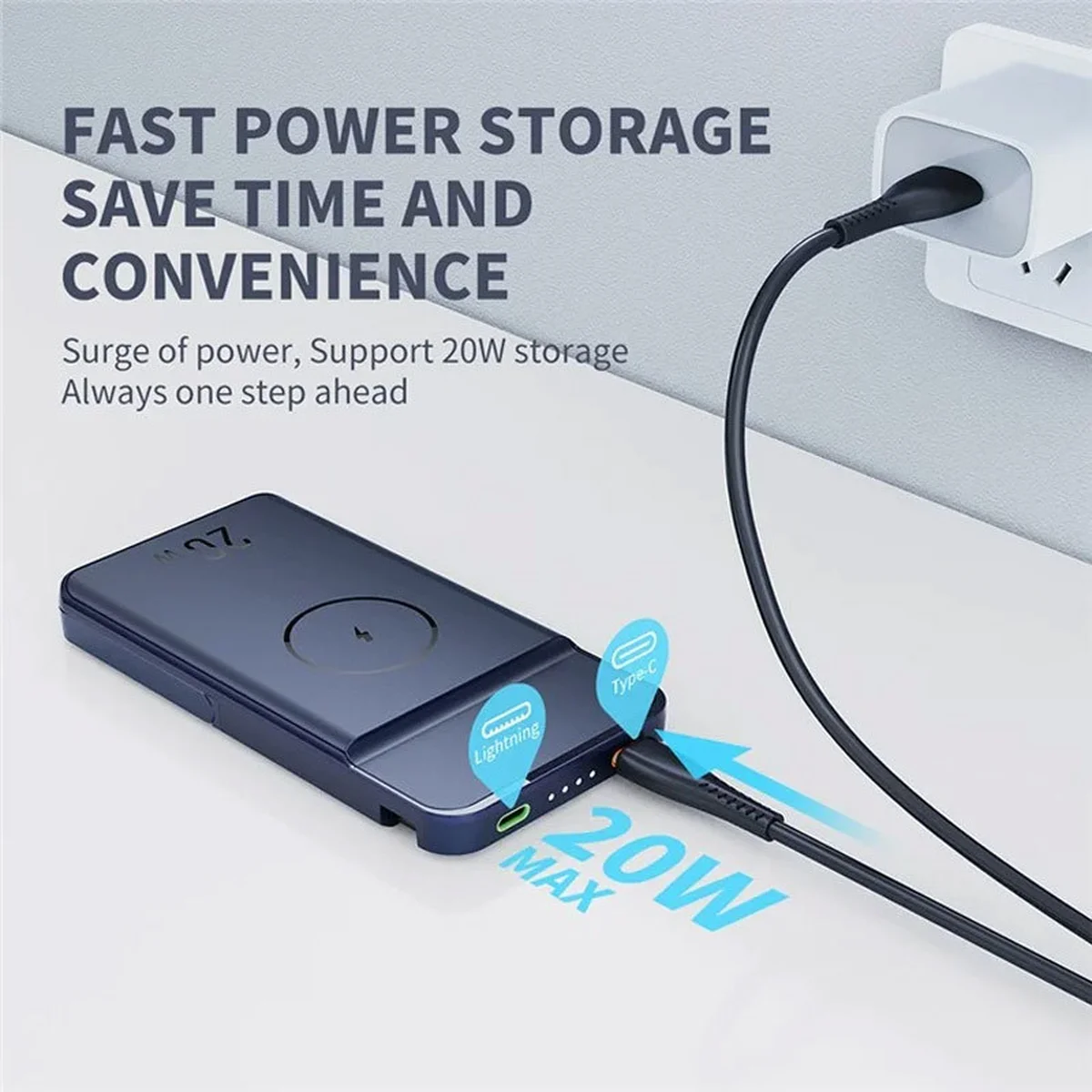 Портативное ЗУ Power Bank JJT-MP01 2in1 20W с БЗУ+iWatch 10000 mAh Blue