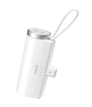 Портативное ЗУ Power Bank WIWU W026 Type-C с БЗУ 15W 5000 mAh White