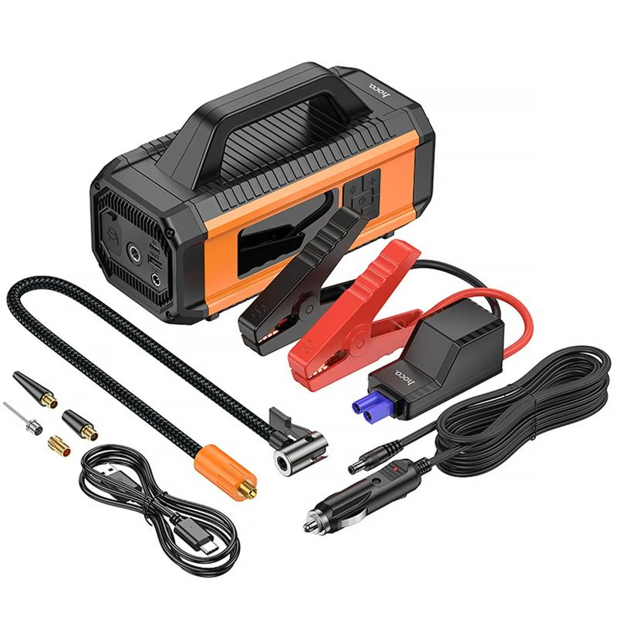 Пусковое устройство + насос для автомобиля Hoco QS4 Intelligent Starter and Air Pump 10000 mAh Black