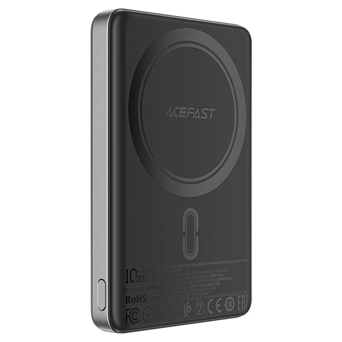 Портативне ЗУ Power Bank Acefast M12 PD20W із БЗУ 10000 mAh Black