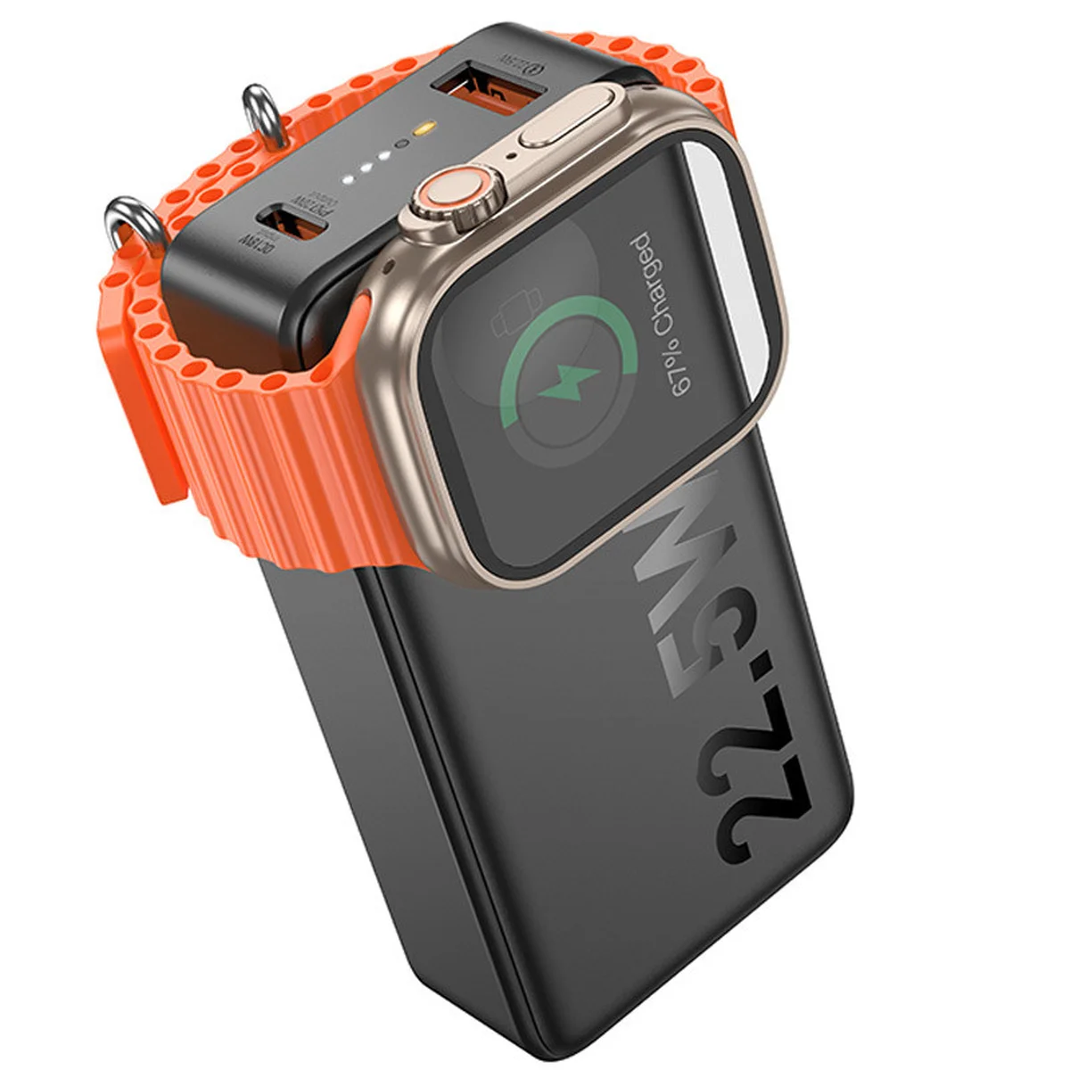 Портативное ЗУ Power Bank Hoco Q27B Jewel 22.5W+PD20W with Watch charger 10000 mAh Black