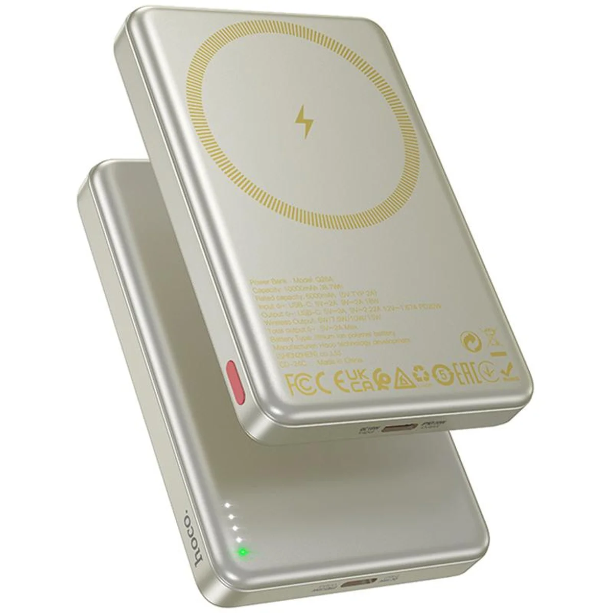 Портативное ЗУ Power Bank Hoco Q26A Joy PD20W с БЗУ 10000 mAh Titanium gold