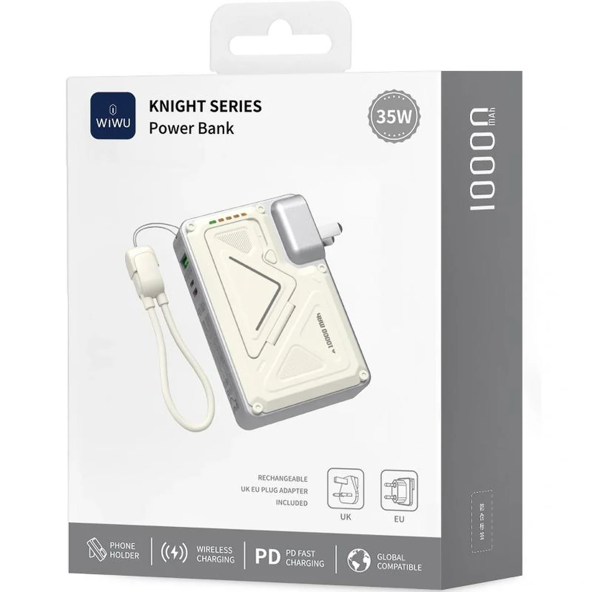 Портативне ЗУ Power Bank WIWU Wi-P057 Knight 22.5W+PD35W 10000 mAh White