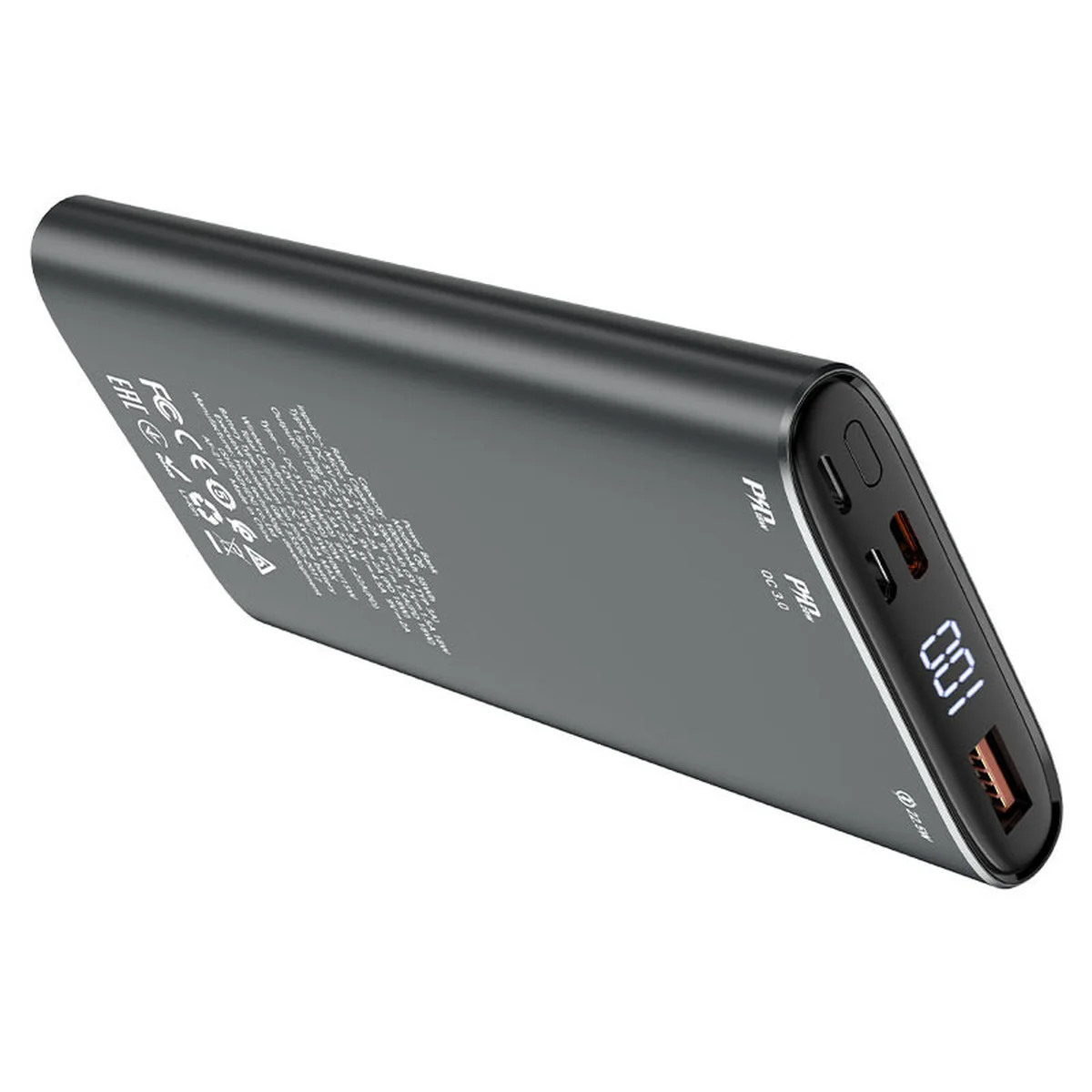 Портативний зарядний пристрій Power Bank Hoco Q6 "Aegis" з БЗУ 10000 mAh Сірий