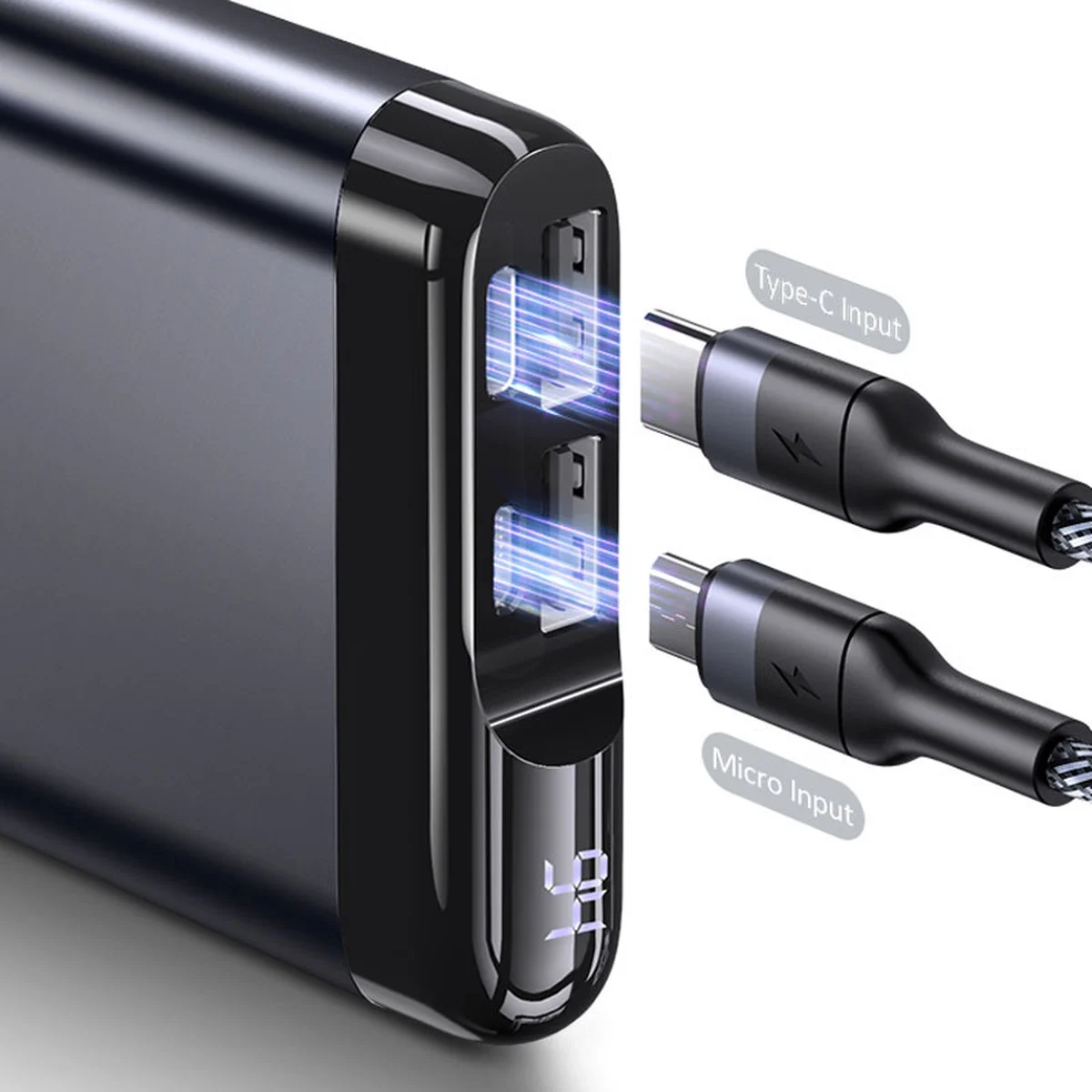 Портативное зарядное устройство Power bank Usams US-CD148 PB55 Alloy Digital Display 10000mAh Серый