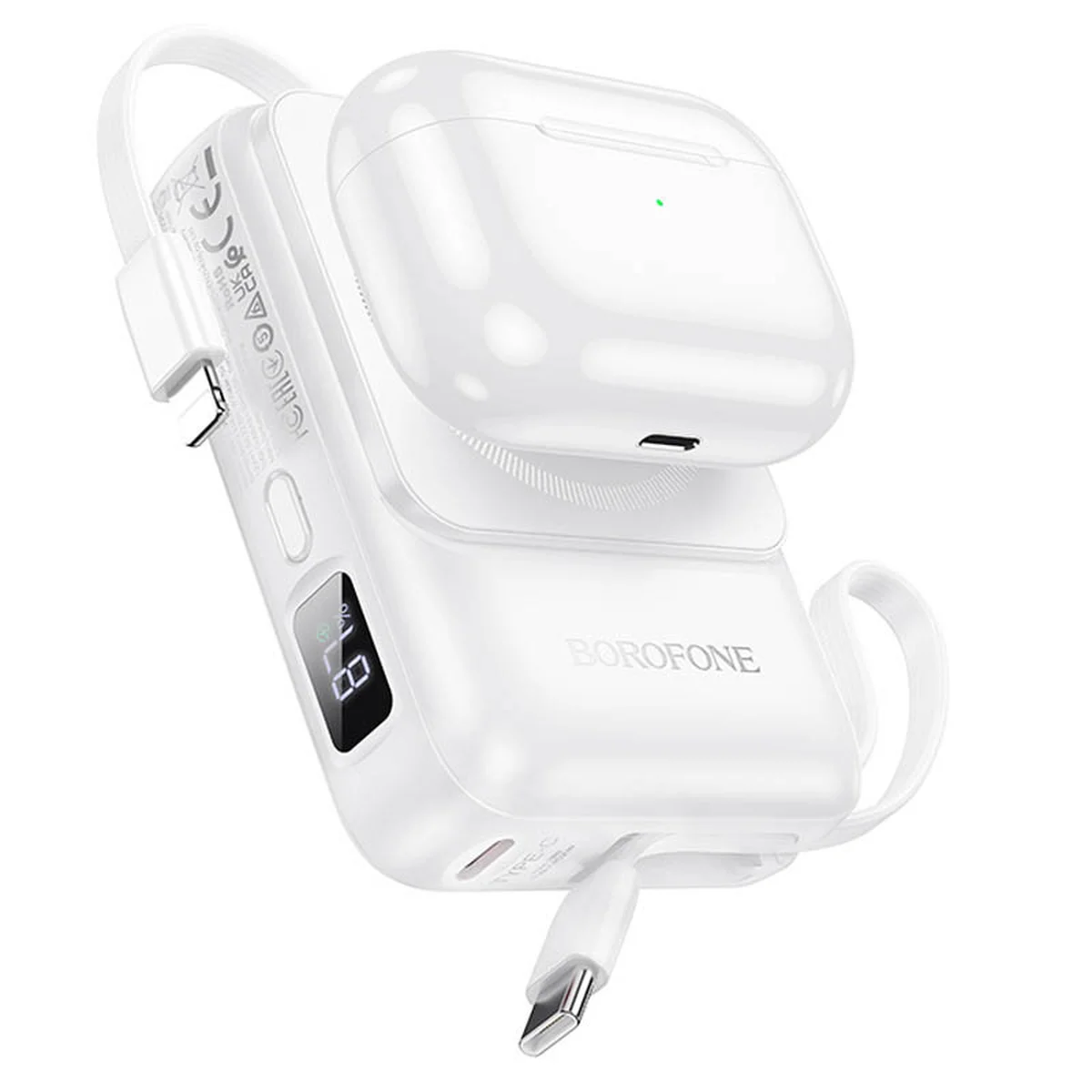 Портативне ЗУ Power Bank BOROFONE BJ59 Refined 22.5W+PD20W із БЗУ 10000 mAh White