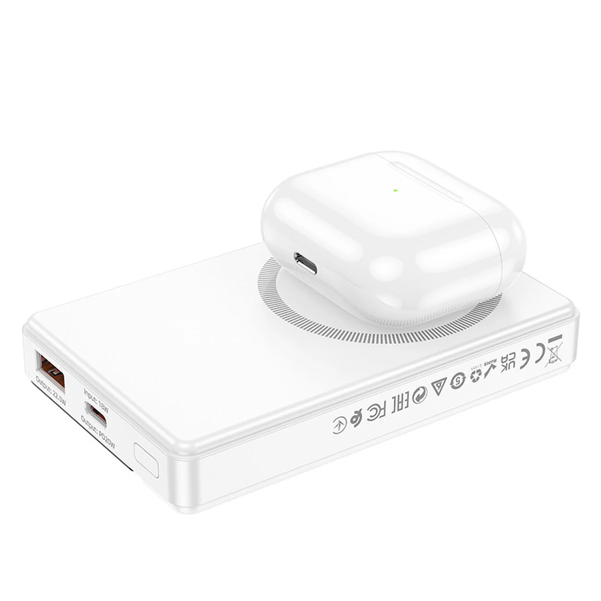 Портативное зарядное устройство Power Bank BOROFONE BJ49 Astute 22.5W+PD20W С БЗУ 10000 mAh White