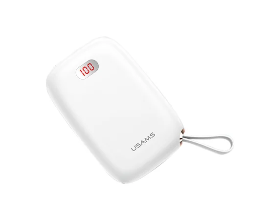 Портативное зарядное устройство Usams US-CD78 Dual USB Display With Lanyard (10000mAh) Белый