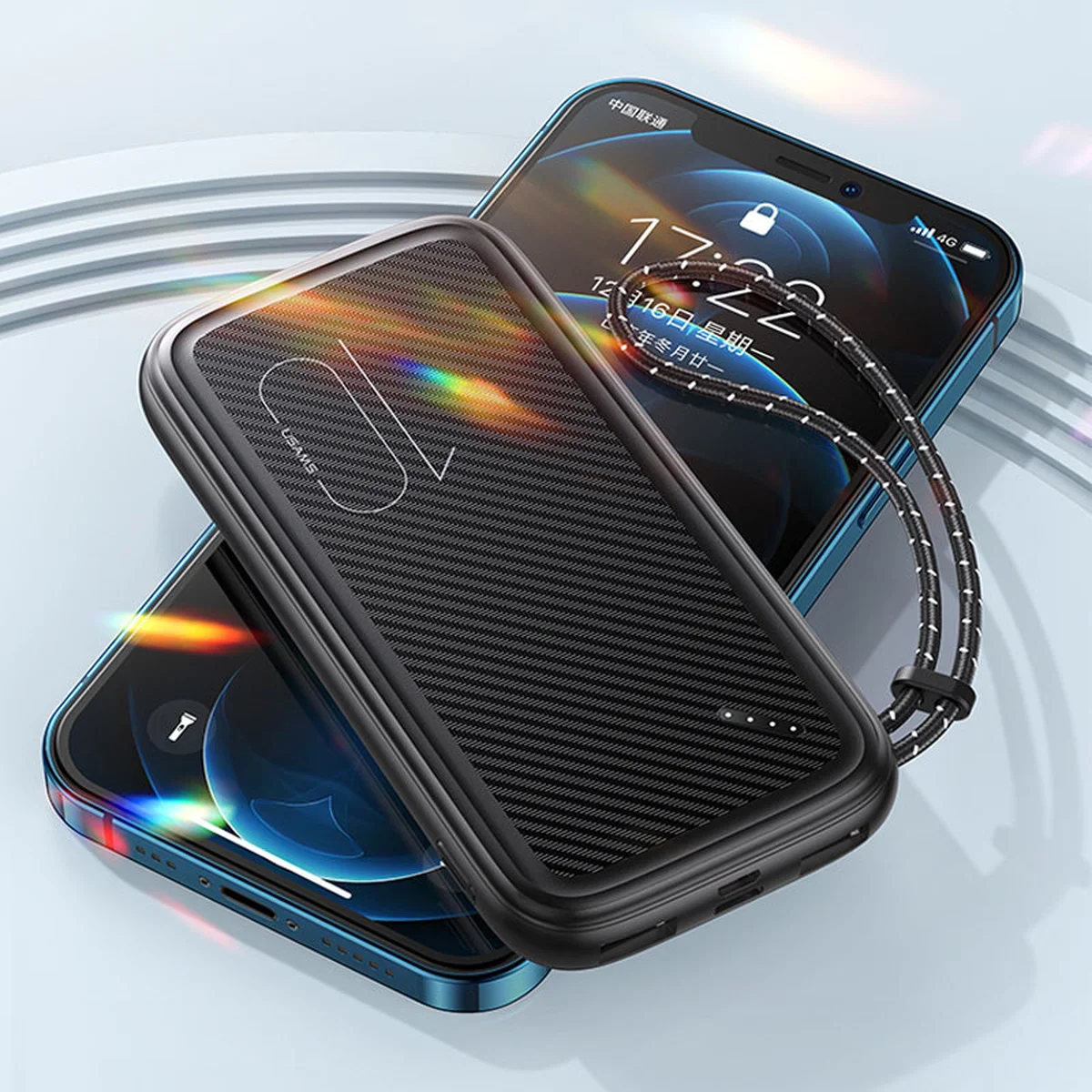 Портативний зарядний пристрій Power bank Usams US-CD150 PB56 with Lanyard 10000mAh Чорний