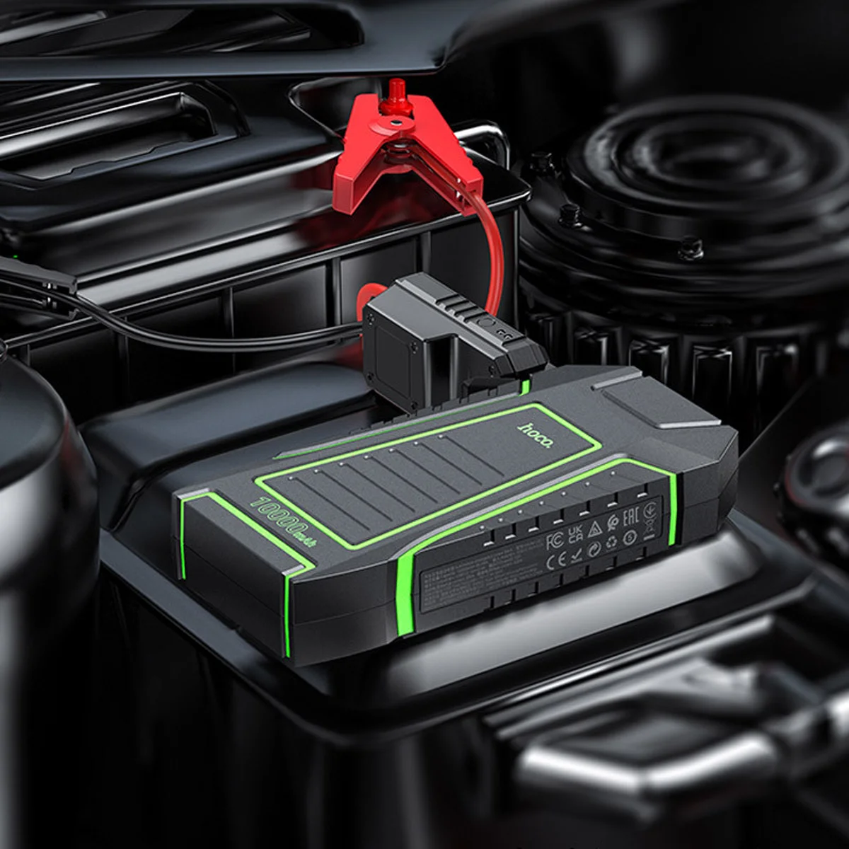 Пусковое устройство (бустер) для автомобиля Hoco QS1 Spring Car Jump Starter 10000 mAh Black
