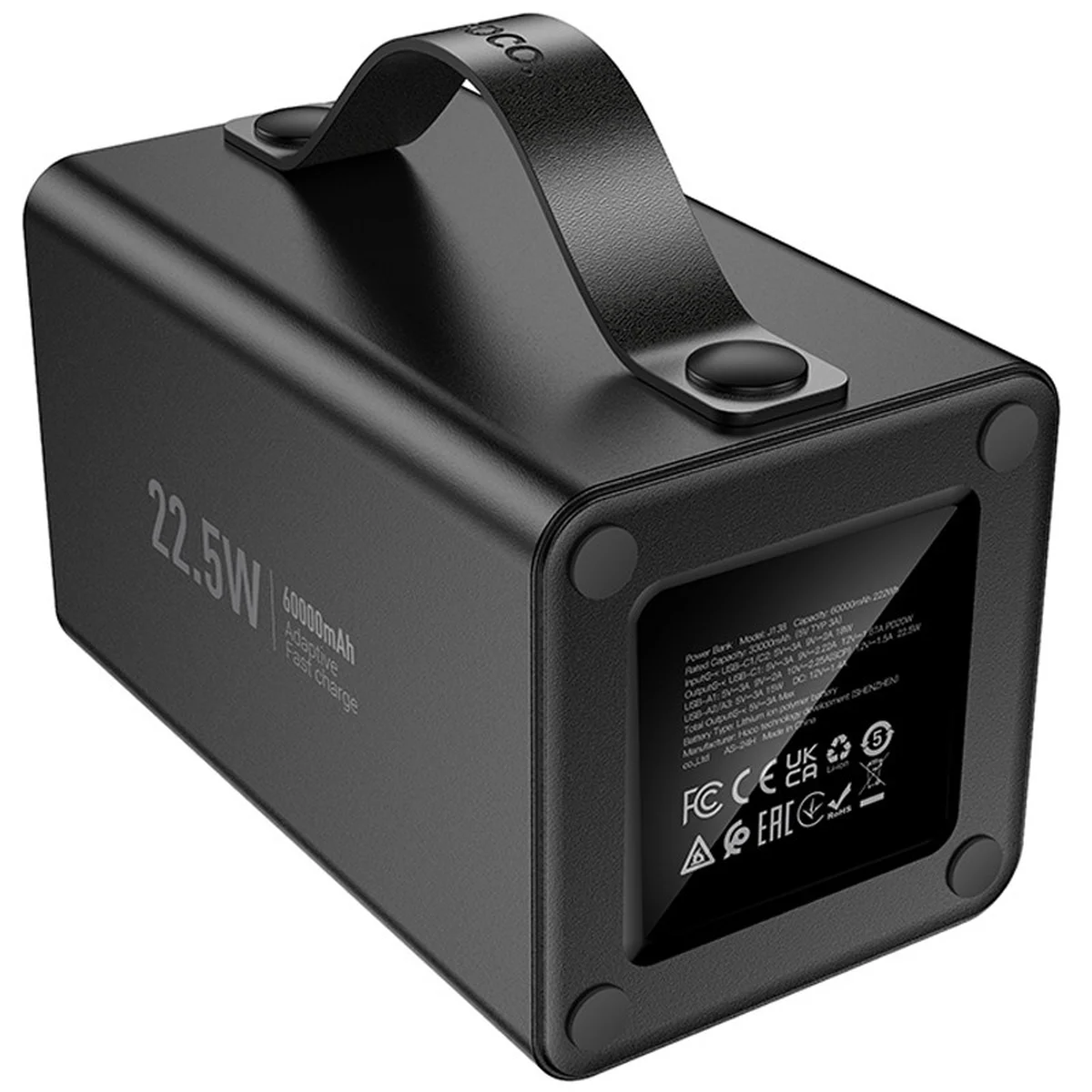 Портативне ЗУ Power Bank Hoco J138 22.5W+PD20W+DC12V 60000 mAh Black