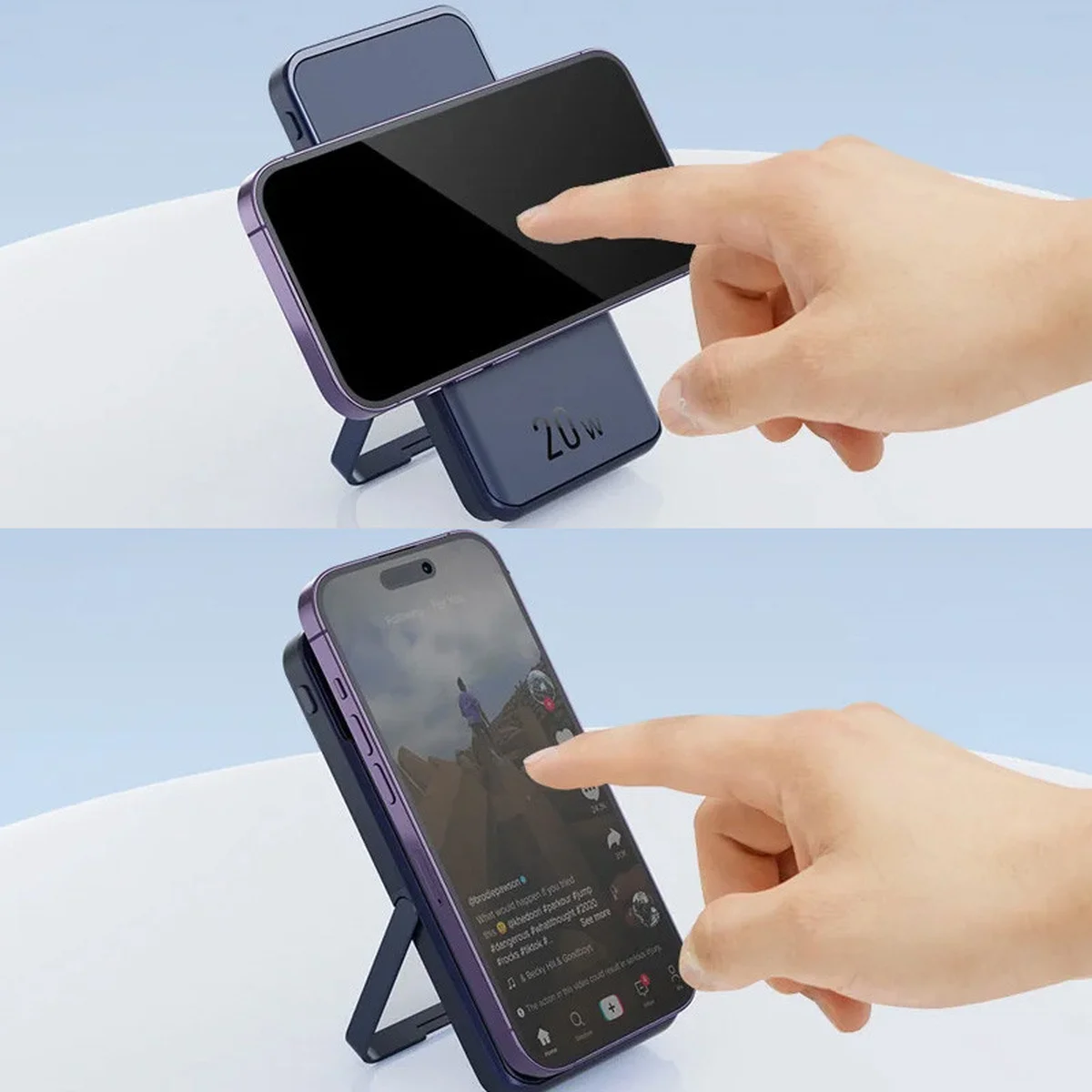 Портативное ЗУ Power Bank JJT-MP01 2in1 20W с БЗУ+iWatch 10000 mAh Blue