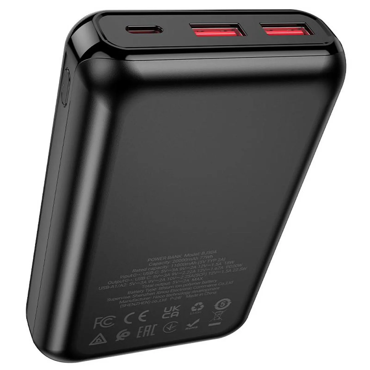 Портативное ЗУ Power Bank Borofone BJ30A Starlight 22.5W+PD20W 20000 mAh Black