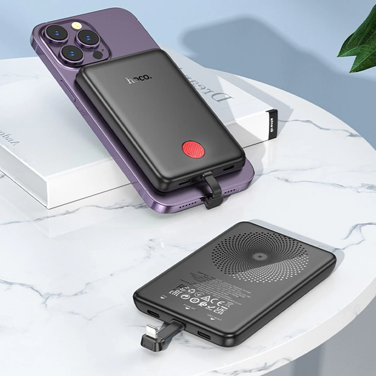 Портативное ЗУ Power Bank Hoco J133 Triumph PD20W с БЗУ + Lightning 5000 mAh Black
