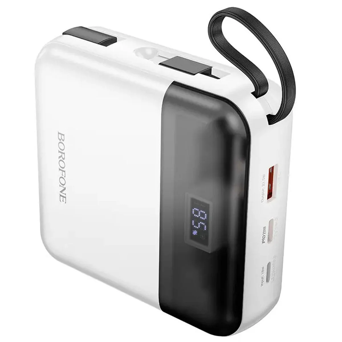 Портативное ЗУ Power Bank BOROFONE BJ64A Distinct 22.5W+PD20W with cable 20000 mAh White