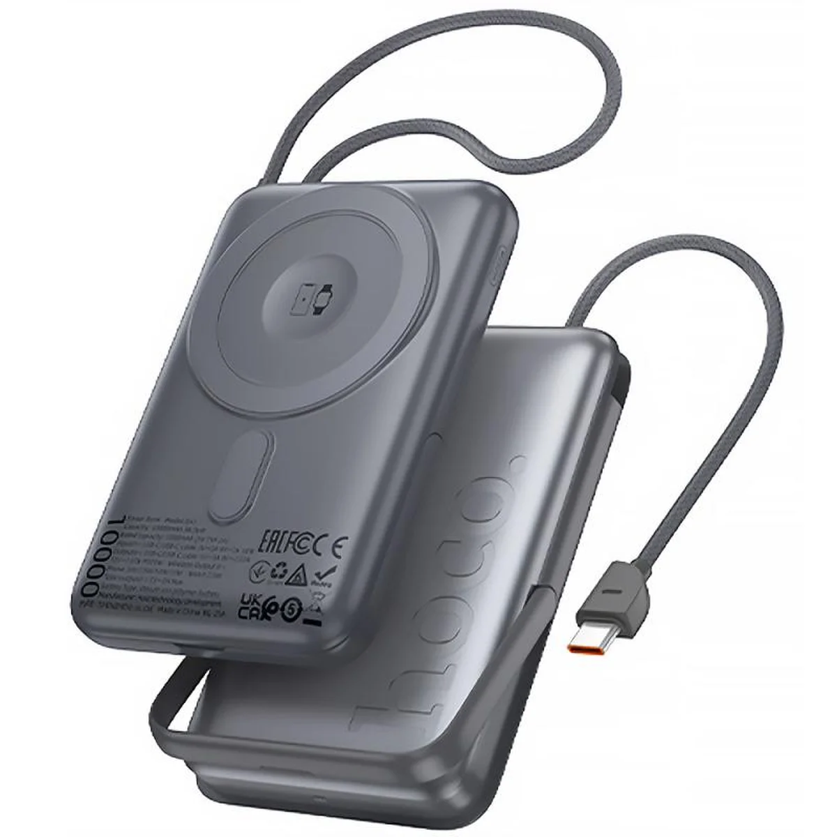 Портативное ЗУ Power Bank Hoco Q43 Clever dual PD20W с БЗУ Type-C 10000 mAh Metal gray