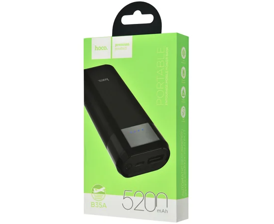 Портативний зарядний пристрій Power Bank Hoco B35A Entourage 5200 mAh Чорний