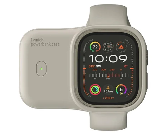 Портативне ЗУ Charging Soft Case для Apple Watch 49mm 1200 mAh Moon White