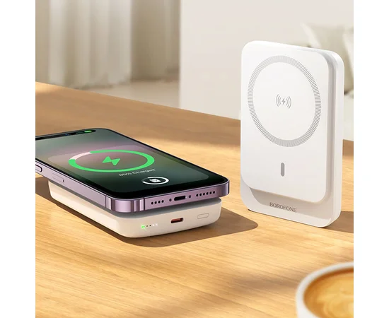 Портативное ЗУ Power Bank BOROFONE BJ63A Nimble PD20W с БЗУ 10000 mAh White