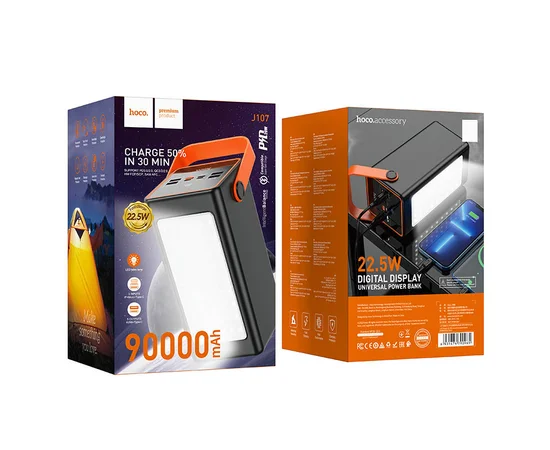 Портативне ЗУ Power Bank Hoco J107 Super 22.5W 90000 mAh Black