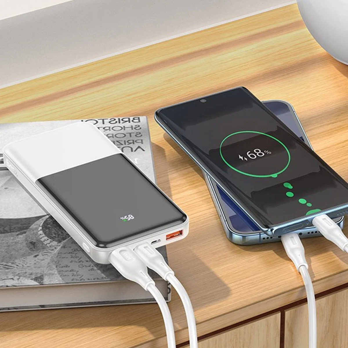 Портативное ЗУ Power Bank Hoco J108 Universe 22.5W 10000 mAh White