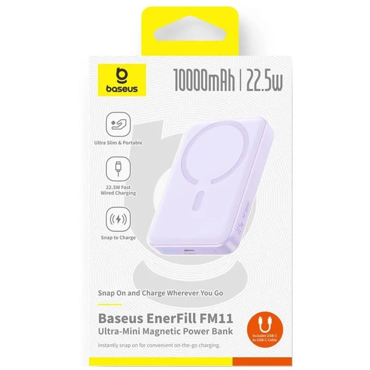 Портативное ЗУ Power Bank Baseus EnerFill FM11 Ultra-Mini 22.5W с БЗУ 10000mAh (PPFM11-1022) Nebula Purple