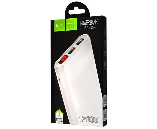 Портативний зарядний пристрій Power Bank Hoco B35C Entrourage 12000 mAh Білий