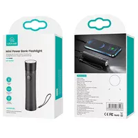 Портативний зарядний пристрій USAMS US-CD166 Mini + LED ліхтарик 4000mAh Чорний