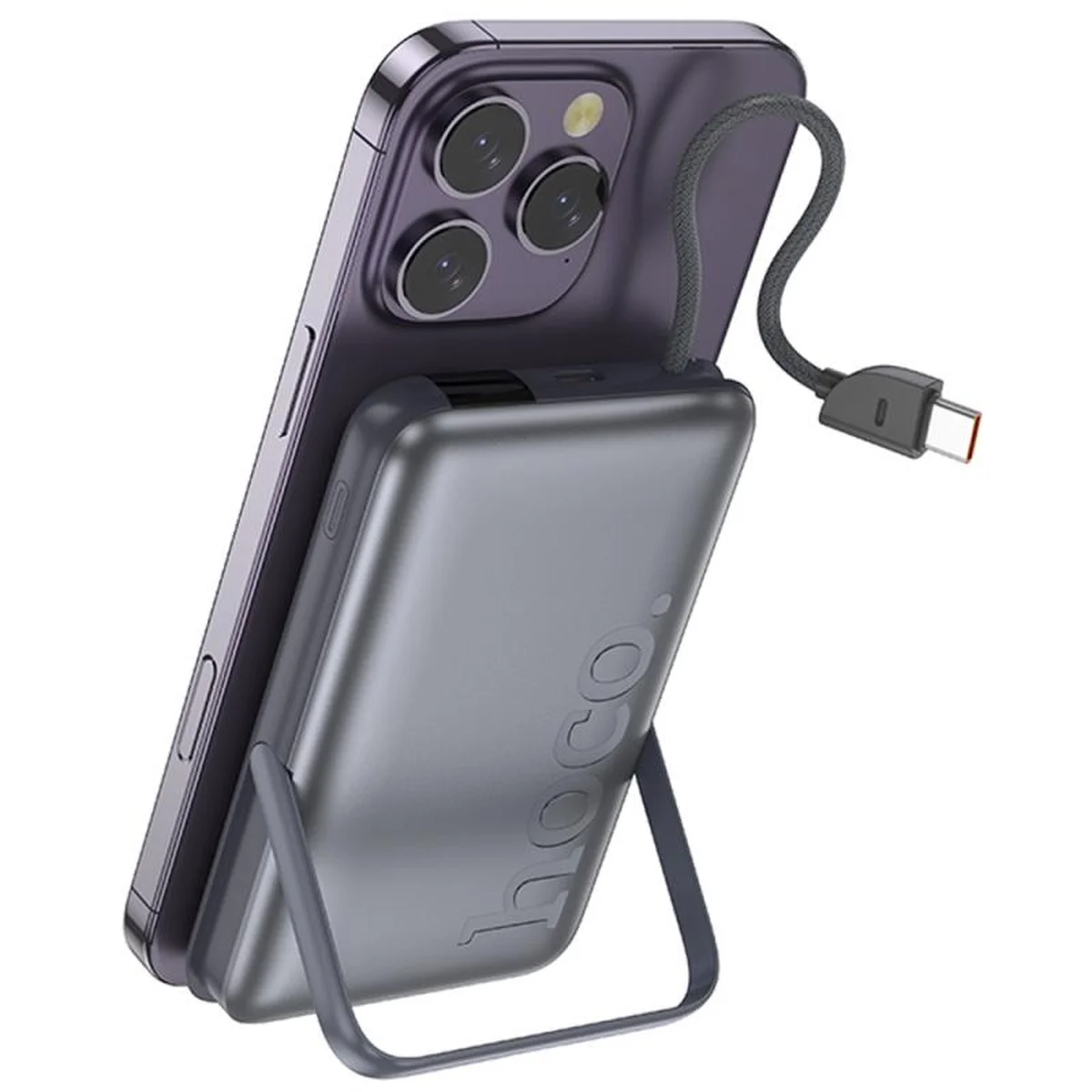 Портативное ЗУ Power Bank Hoco Q43 Clever dual PD20W с БЗУ Type-C 10000 mAh Metal gray